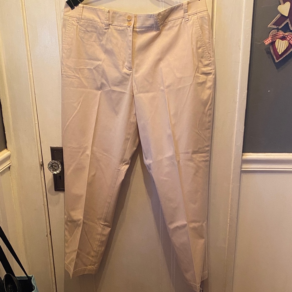 Talbots Women's Straight Leg Pants in Light Tan